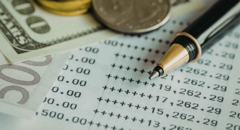 releve bancaire stylo argent